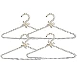 WHOSEE 4 Pack Clothes Pearl Hanger 10KG Weight Bearing Trouser Bead Skirts Hanging Holder White