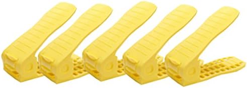 Adjustable Shoe Rack Organizer Net ventilated Design Save half Space for Your Shoe Racks, 5 pcs YELLOW