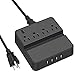 Power Strip with USB,Smart USB Charger Station Surge Protector with 4 USB 4 AC Outlets, Desktop Charging Station and Phone/Tablet Stand with 5ft Extension Cord, Switch Control,1875W/15A,UL Certified