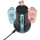 Powtree Nintendo Switch Joy Con Charger Dock 4 in 1 Charging Stand with LED indication for Nintendo Switch Joy Con