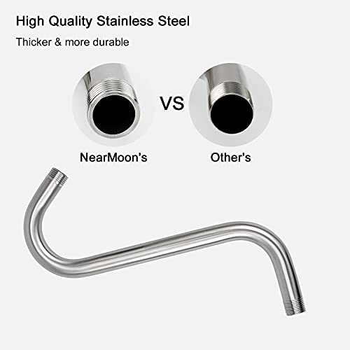 Nearmoon S Shaped Shower Head Riser Pipe, Shower Head Extender Arm with