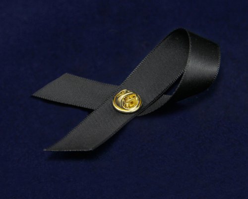 Black Ribbon Pin - Fabric (Retail)