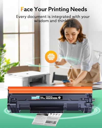 KEENKLE 142A Toner with Chip Compatible for HP 142A 142X W1420A W1420X for HP Laserjet M140w Toner for HP Laserjet Pro M110 M110w Laserjet Pro MFP M140w M140 M139 M139w (Black, 1-Pack)