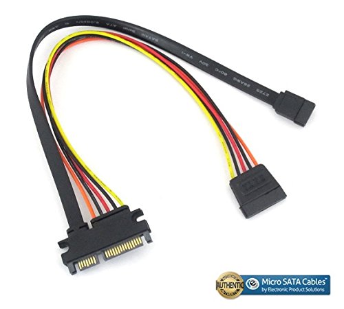 SATA 22 Pin Male to SATA 7 Pin and 15 Pin Female 1 Meter