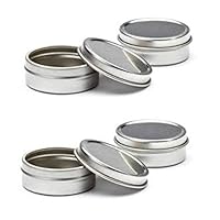 Empty Slip Slide Round Tin Containers for Lip Balm, Crafts, Cosmetic, Candles, Storage Kit by MagnaKoys 1/2 Oz (5)