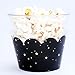 Cupcake Wrappers - Twinkle Little Star Baby Shower, Starry Night Bridal, Graduation Wish, Space Birthday Party Decorations, Reversible Neutral Wonder Gender Dessert Wraps - Prom Shine (24 Count)