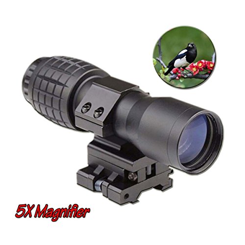 Zinnor 5X Magnifier Scopes FTS Flip To Side for Eotech Aimopint or Similar Scopes B for Watching,Hunting,Camping - Outdoor Travel Magnifier