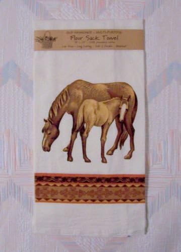 The Pecan Man Dish Towel Horse Flour Sack Everyday Kitchen Dishcloth 27" x 27"