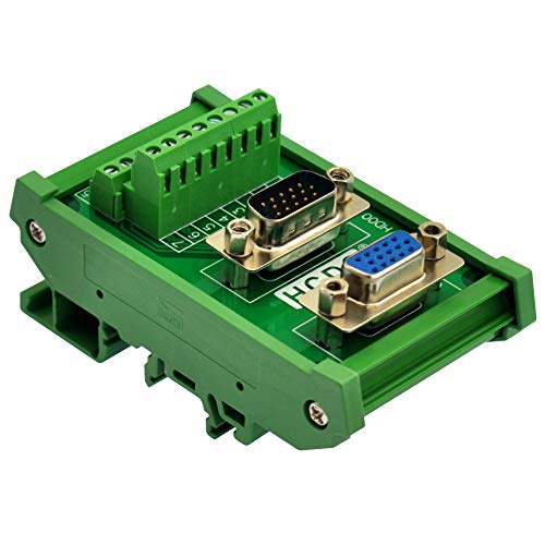 DIN Rail Mount D-SUB Male-Female Interface Module Terminal Block Breakout Board (DB15HD)