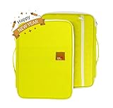 Lazyaunti Student A4 Bag Multi-functional Padfolio Portfolio Waterproof Organizer for iPads,Tablet,Notebooks,Pens,Documents (bright Yellow)