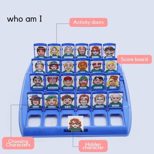 Who Is It? - Classic Family Guessing Board Game for Kids & Adults, Fun Puzzle Game for Travel, Parties & Game Night