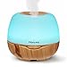 Horoma Essential Oil Diffuser White, 300ml Ultrasonic Diffusers Cool Mist Humidifier, Aroma Diffuser With Adjustable Mist Mode, 7 LED Lights Changing for Home Office Baby