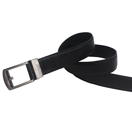 Mens Rachet Dress Belts Black with Automatic Sliding Buckle Click Belt Fits up to 44