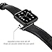 RUOQINI For Apple Watch Band 38MM, Retro Genuine Leather Strap Replacement Band for Apple Watch Series 3/2/1 (Black with Black Metal)