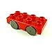 Lego Duplo Red Car Base 2 x 4 with Dark Gray Wheels (x1 Loose)