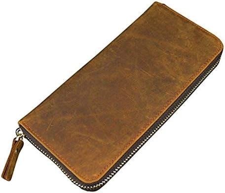Genuine Leather Clutch 4 Inter layer pocket purse,with inner zip coin pocket For Girls Womens 8"x4.5"x1"