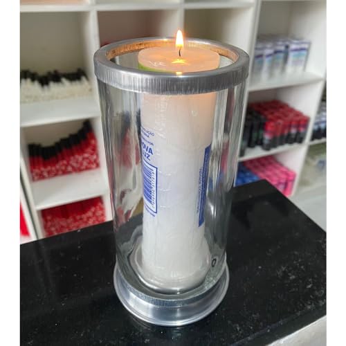 Suporte Porta Vela de 7 Dias em Vidro e Alumínio – Estrutura Segura e Design Funcional para Iluminação