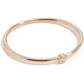 Zoe Chicco Women's 14k Diamond Bezel Thin Gold Band Ring