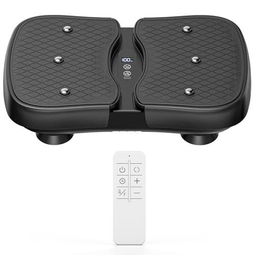 Mini Vibrating Platform with Heating, 6 Training Programs, Remote Control and LCD Screen, Lightweight and Portable Muscle Vibration Platform for Daily Exercise