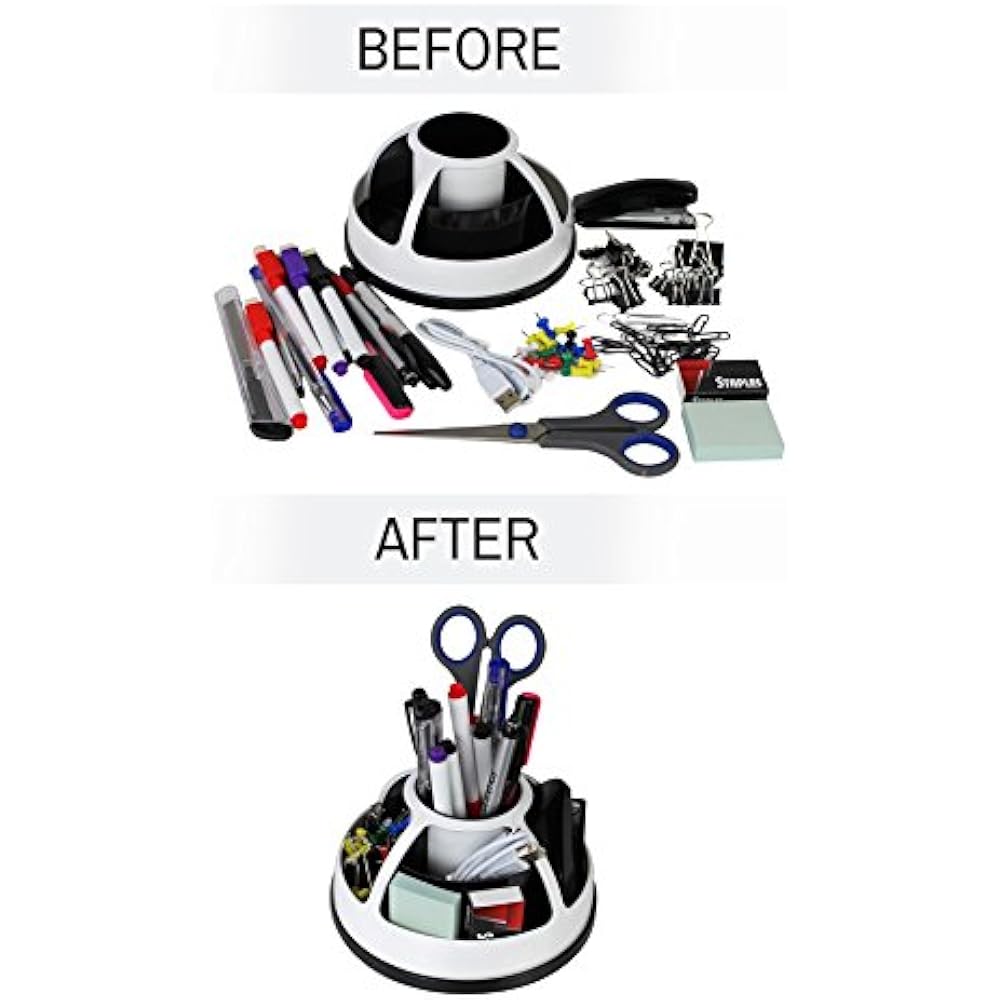 Rotating Drawer Organizers Office Supplies Desk Caddy Plastic Black