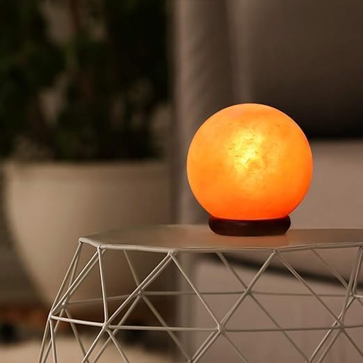 Photo 1 of **MAJOR DAMAGE**
 NB Himalayan Pink Salt Globe Shape Lamp with dimmer Switch and a Pair of Bulbs