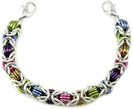 Karen Redenbaugh KAT Cotton Candy Byzantine Chain Maille Medical Replacement ID Bracelet 6
