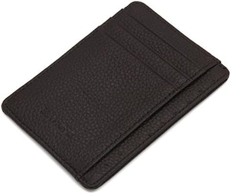 ZHONYEE RFID Blocking Genuine Leather Slim Front Pocket Wallet Minimalist Secure Credit Card Holder - Coffee