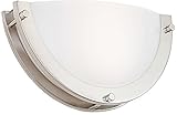 CLOUDY BAY HM1212830BN 12-inch 3000K Warm White Dimmable 12W 840lm LED Wall Sconces -100W Incandescent Equivalent, cETL Listed LED Half Moon Wall Fixture, Brushed Nickel