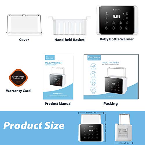 Elechomes Fast Baby Bottle Warmer for Frozen Breast Milk & Formula, 6-in-1 Baby Food Heater & Steam Sterilizer with Timer and Safe Auto-shutoff, BPA-Free, Fits Most Brands of Bottles & Jars