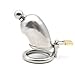 Raycity Stainless Steel Long Chastity Cage Device w/Urethral Tube for Male (45mm Ring)