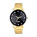 Hunputa Luxury Quartz Fashion Stainless Steel Dial Stainless Band Wrist Watch (Gold)