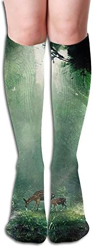 Fantasy Deers Over-the-Calf Tube Compression Socks Long Dress Training Socks Crew Athletic Sport Soccer Socks