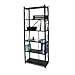 Origami 6-Shelf Bookcase | Open Style, Organizer Deco Rack, Large Book shelf, Tall Bookcase, Living room shelving, Freestanding, No assembly/no tools required, Modern Vertical Furniture | Black