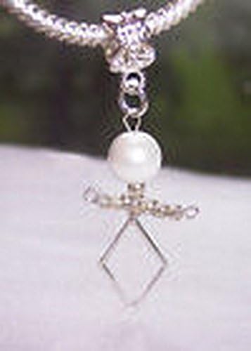 Glamorise Beads #14533 Baby Birthstone June Boy White Pearl Dangle Bead fits European Charm Bracelets