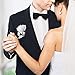 Men Wedding Boutonniere Wedding Flowers Buttonholes Accessories Groom Groomsman Prom Party Suit Decoration (8, White 7)