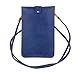 KISS GOLD (TM) Luxury Matte PU Leather Mini Crossbody Single Shoulder Bag Cellphone Pouch (Model A-Blue)