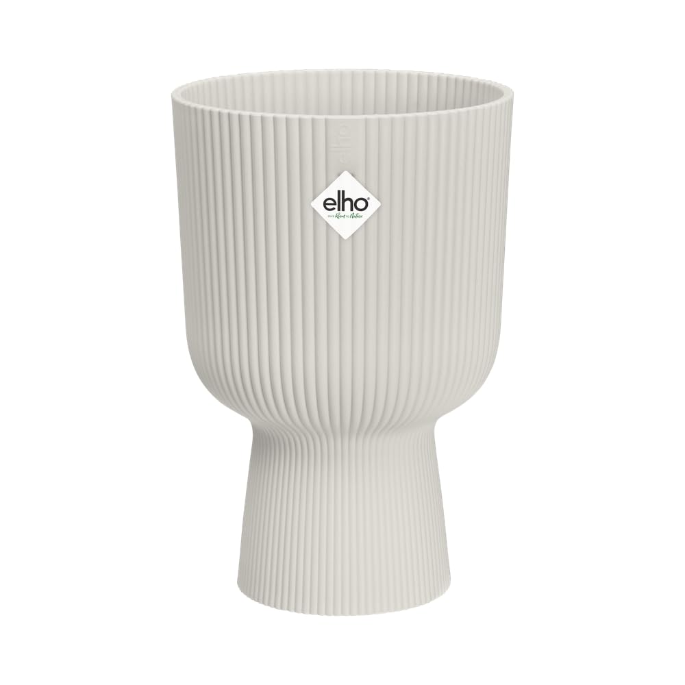 elho Vibes Fold Coupe 14 - Indoor Plant Pot - 100% Recycled Plastic - Ø 13.9 x H 21.0 cm - White/Silky White