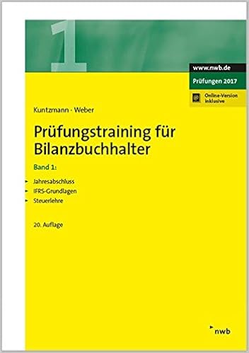 Prufungstraining Fur Bilanzbuchhalter Band 1 Jahresabschluss Ifrs Grundlagen Steuerlehre Amazon De Kuntzmann Jorg Weber Martin Bucher