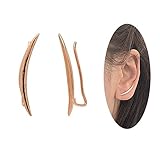 Moon Crawler Cuff Earrings - 925 Sterling Silver with 18K Rose Gold Plating