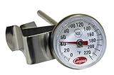Cooper-Atkins 1236-70-1 Bi-Metals Espresso Milk Frothing Thermometer with Clip, 1" Dial and 5" Shaft Length