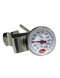 ?Cooper Atkins 1236 70 1 Bi Metals termómetro para espumar leche con clip, indicador de 1 pulgada y longitud de eje de 5 pulgadas