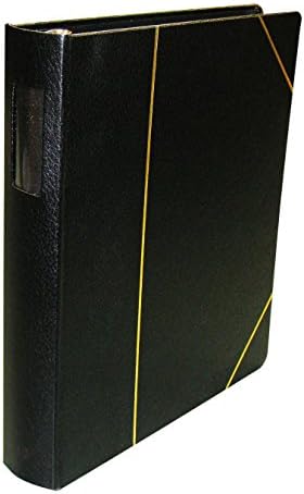 Corpkit 3-Ring (1 1/4") VP Binder - Heavy Duty, Imitation Leather Minute Book, Optional Gold Stamping with Corporate or Company Records (Black)