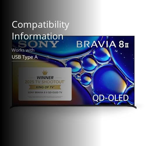 Sony BRAVIA 8 II 65 Inch TV, QD OLED, 4K Smart Google TV, XR Processor with AI Technology, Ultra Slim Design, 120hz Television, Dolby Vision/Atmos, Exclusive Features for PS5, K-65XR80M2, 2025 Model