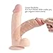 9.4 Inch Lifelike Dildo Silicone Big Cock Men's Penis with Hands-Free Suction Cup and Real Skin Glans Stimulate G-spot Sex Toy for Women (Natural Flesh)