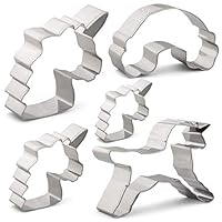 YUHAO Unicorn Cookie Cutter Set - 5 PCS - in Large/Medium/Small Size, Unicorn, Rainbow Mold Shape - Stainless Steel