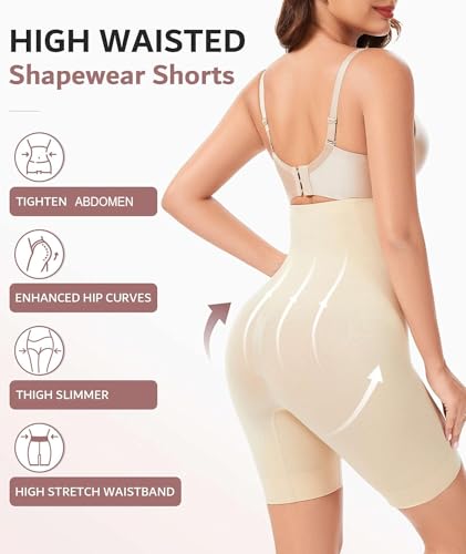 OXYSAIKO Tummy Control Shapewear for Women High Waisted Body Shaper Shorts Seamless Shapewear Slip Shorts for Under Dresses