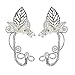 Elf Elven Ear Cuffs, OwMell Leaf Flower Filigree Fairy Elven Cosplay Fantasy Costume Handcraft Ear Wrap Cuff Earrings
