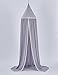 LOAOL Kids Bed Canopy with Pom Pom Hanging Mosquito Net for Baby Crib Nook Castle Game Tent Nursery Play Room Decor (Gray)