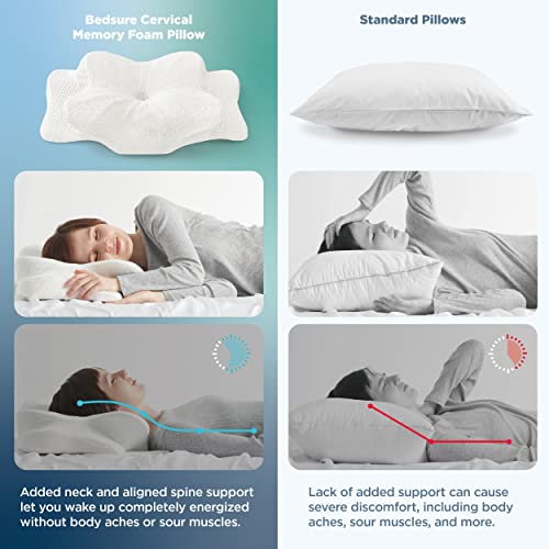 Bedsure Cervical Pillow for Neck Pain Relief Contour Memory Foam Pillows for Neck and Shoulder