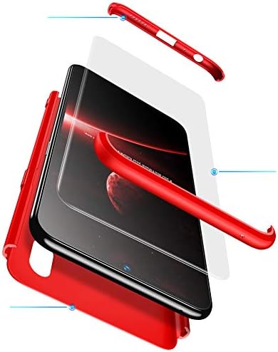 PAIPAIGUAN VIVO V11/X21s Case VIVO V11/X21s Cover[Screen Protector Included] 3 in 1 Anti-Scratch Exact Slim Full Body Protection Thin Case for VIVO V11/X21s 360°complete package protection-Red